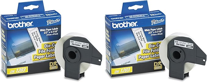 Brother DK-1203 File Folder Label Roll (Pack of 2)