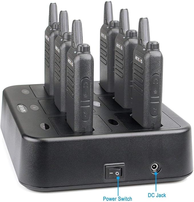 Retevis RT22 Walkie Talkie Charger, Six-Way Charger, Multi Unit Charging Station, Compatible with Retevis RT22 RT22S RB19 RB19P RB39 RB39P Walkie Talkie (1 Pack)