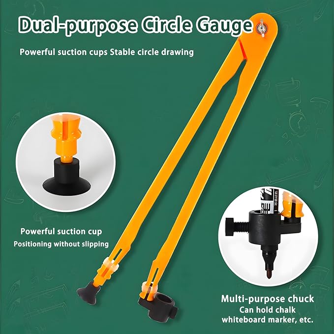 Magnetic Teaching Ruler Set with Multi-Functional Geometry Tools Durable ABS Plastic for Whiteboard Classroom Projects Student Teacher Math Supplies (Yellow 4pcs)