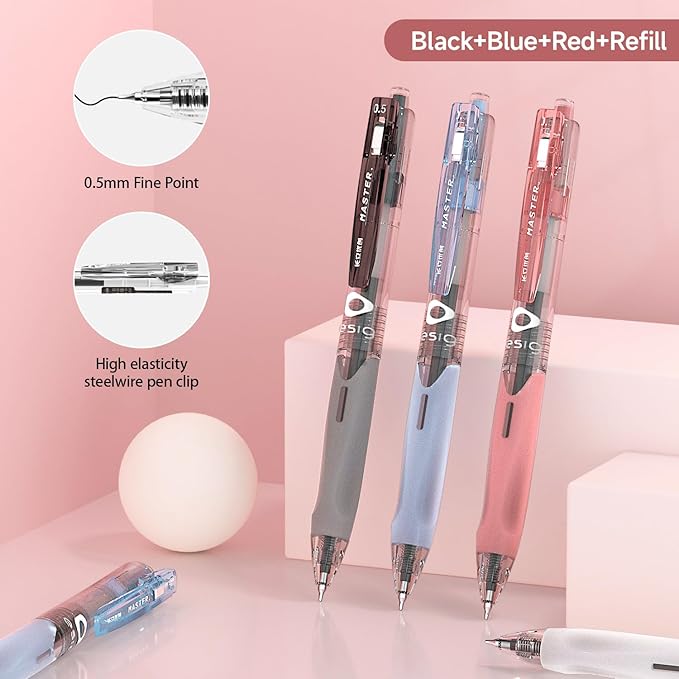CHANGLi Bible Study Gel Pen Set with Highlighters-3 Black 2 Red Gel Pens, 6 Dual-Tip Pastel Highlighters, 75 Bible Index Tabs&10 Refills-No Bleed, Smooth Writing-Perfect Christian Gift for Journaling
