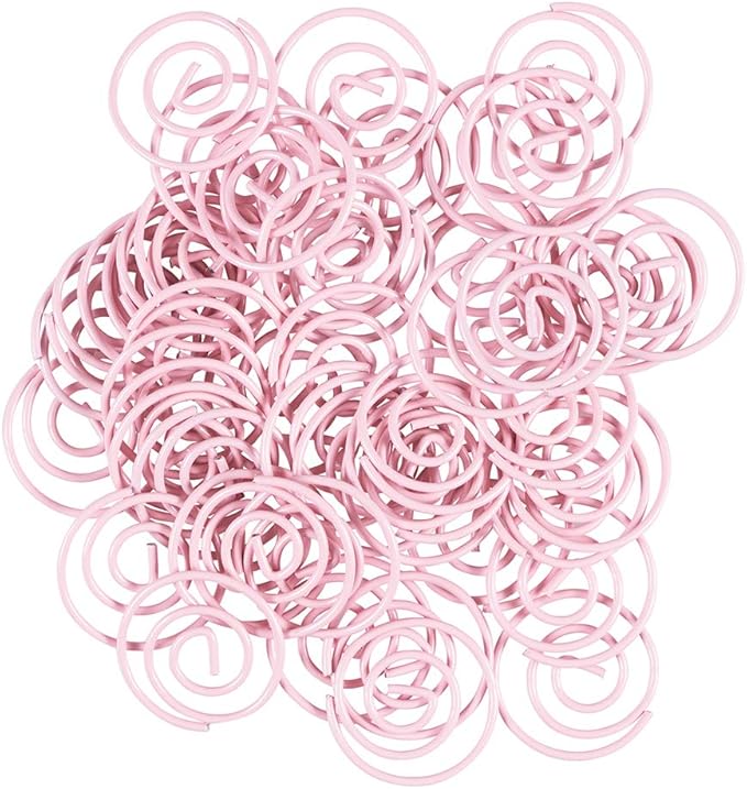 JAM PAPER Circular Paper Clips - Round Paperclips - Baby Pink Pastel - 50/Pack