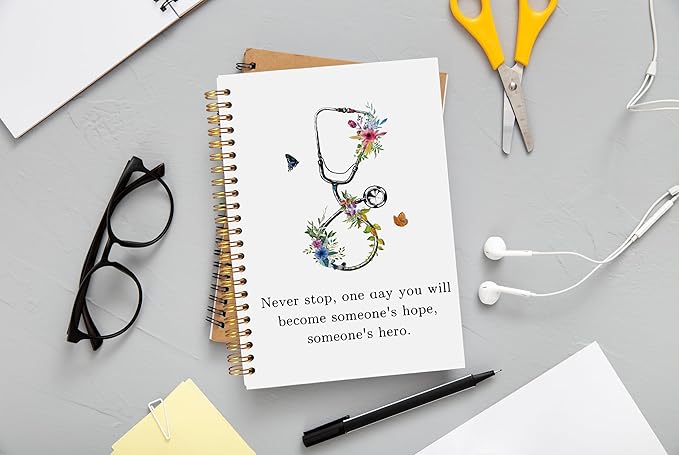 Ecezatik Nurse Notebook, Nursing Notebook, Nurse Appreciation Gifts, Registered Nurse RN Gifts, Nurse Practitioner Gifts, Nurse Office Supplies, Nurse's Prayer Spiral Notebook 5.5x8.3 Inches
