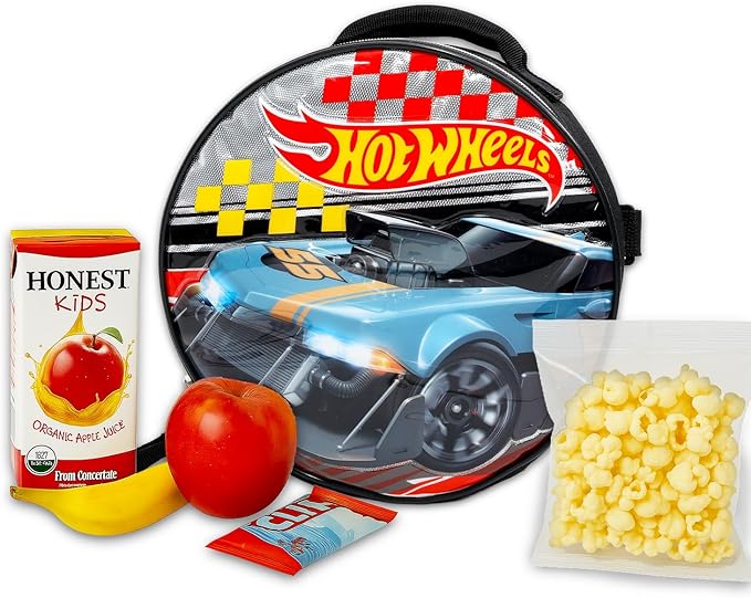 Hot Wheels Backpack with Lunch Box for Boys - Bundle with 16" Racecar Backpack, Lunch Bag, Water Bottle, Pencil Case, Stickers, More | Hot Wheels School Bag for Kids