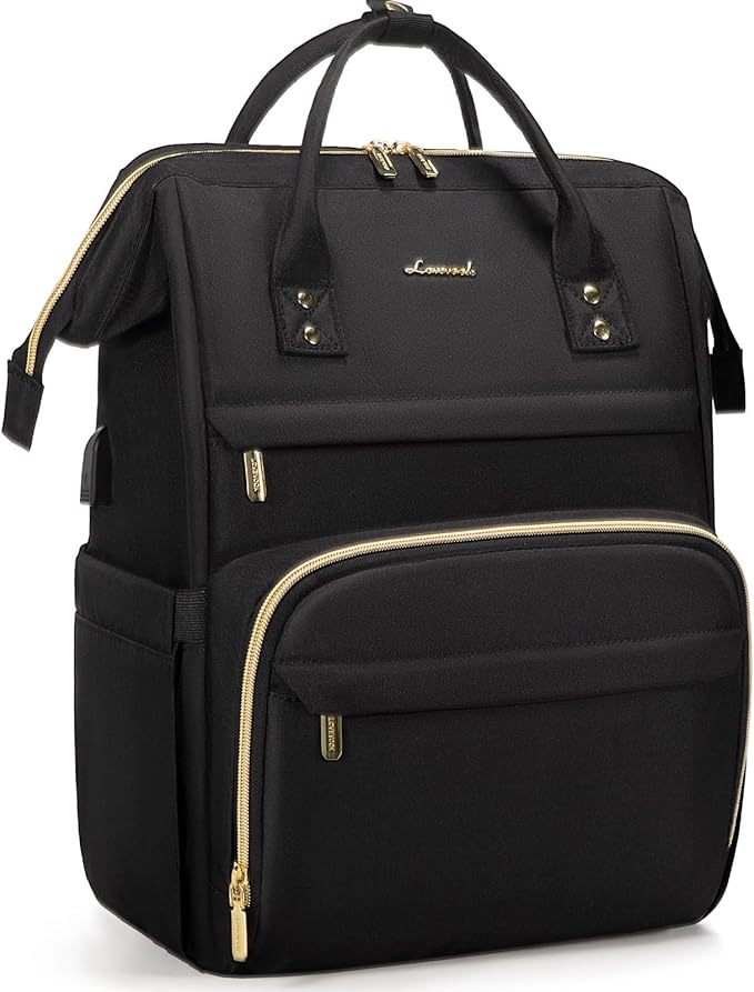 LOVEVOOK 17 inch Laptop Backpack Women, Large Travel Computer Back Pack with USB Charging Port, Anti Theft Backpack for Women Teacher Nurse Work, College Business, Black
