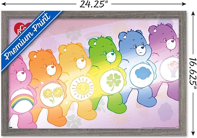 Care Bears - Care Bear Stare Wall Poster, 22.4L" x 14.7W", Barnwood Framed Version