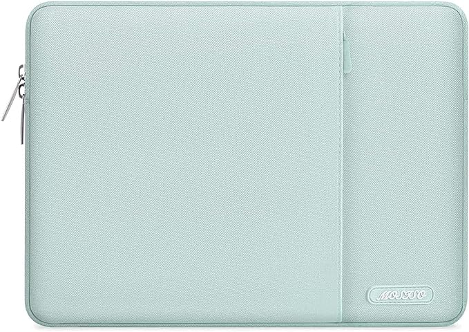 MOSISO Laptop Case 13 inch, 13 inch Laptop Sleeve Compatible with MacBook Air M4 M3 M2 M1 2025-2018 / Pro M2 M1 2025-2016, Polyester Vertical Computer Sleeve Bag with Pocket, Mint Green