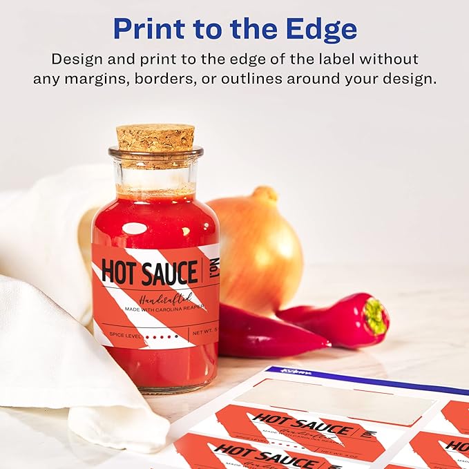 Avery Glossy White Rectangle Labels, Sure Feed Technology, 1.25" x 3.75", 120 Glossy White Labels, Print-to-The-Edge, Permanent Adhesive, Laser/Inkjet Printable