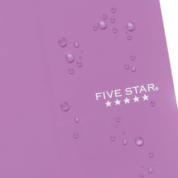 Five Star Spiral Notebook, 1 Subject, College Ruled Paper, 4-3/8" x 7", Personal Size, 80 Sheets, Fights Ink Bleed, Water Resistant Cover, Amethyst Purple (450048CF1-ECM)