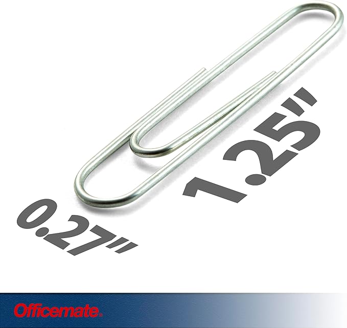 Officemate Premium #1 Paper Clips,2,000 Paper Clips (99916),Silver, 100 Count (Pack of 20)