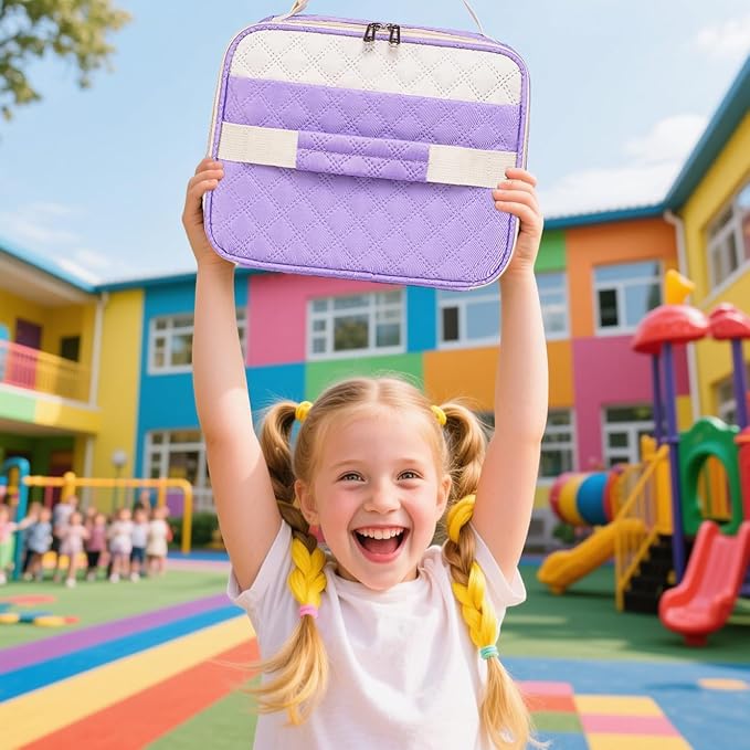 Teen Girls Lunch Box with Snack Bag for Kids Back to School Insulated Preppy Lunch Bag Fits Bento Box Ice Pack Perfectly Lonchera para niñas for Middle High College Students Age 10 11 12 13 14 15 16