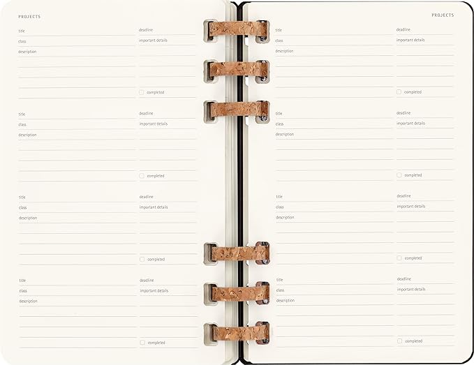 Moleskine 2024 Spiral Academic Planner, 12M, Large, Black, Hard Cover (5 x 8.25)
