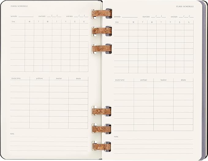 Moleskine 2024 Spiral Academic Planner, 12M, Large, Black, Hard Cover (5 x 8.25)