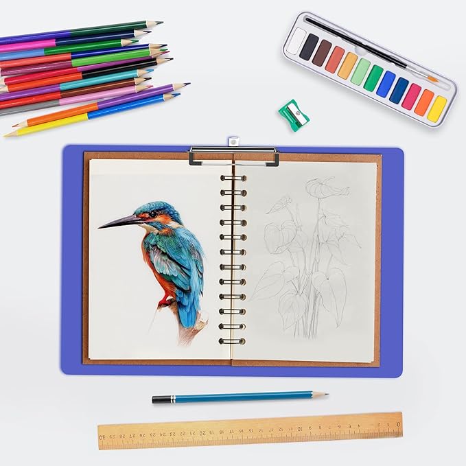 Extra Large 11x17 Clipboards, Plastic Blues Drawing Boards, Horizontal Clip Board, Landscape Layout. Suitable for Watercolor, Sketching, Painting. Art & Drafting Supply