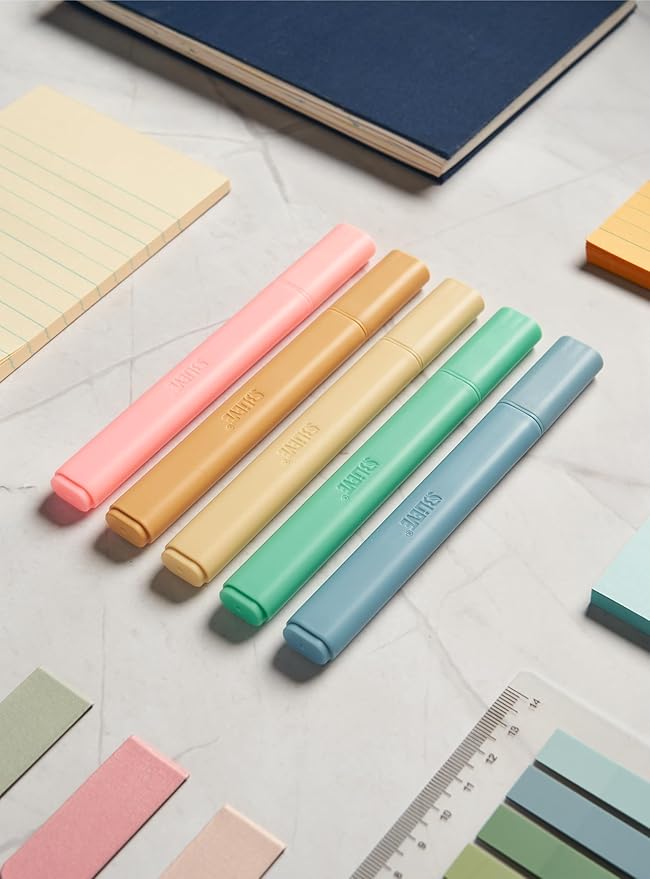 BLIEVE- Aesthetic Highlighters No Bleed Through Assorted Colors, Cute Highlighter For Journaling Office Supplies And Accessories, Bible Highlighters And Pens No Bleed Chisel Tip (VINTAGE)
