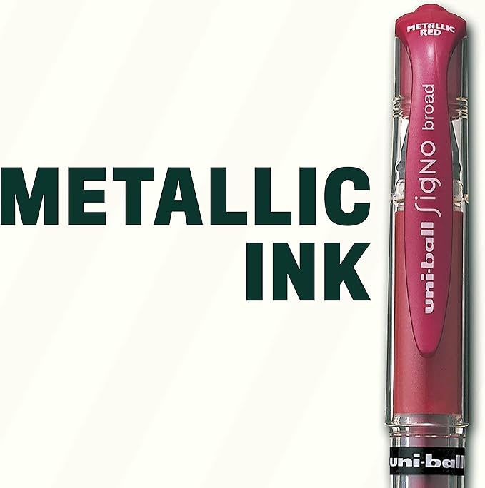 uniball Signo Gel Impact Pens,Bold Point (1.0mm),Assorted Metallic,(Pack of 6)