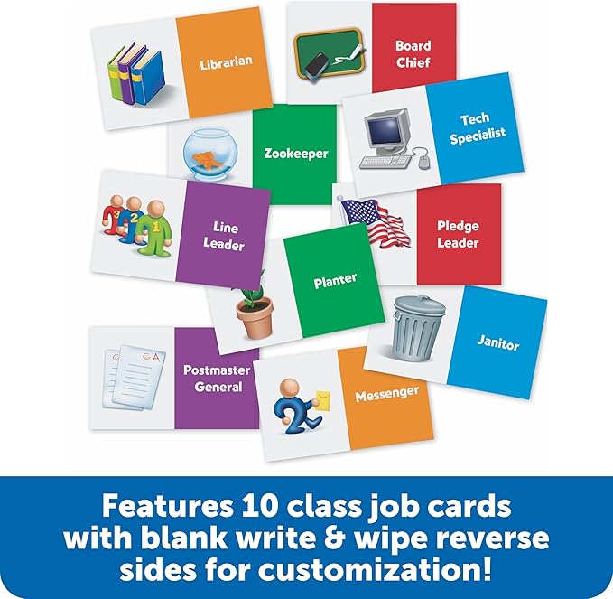 Learning Resources Helping Hands Pocket Chart, 30 Card, Classroom Organization, Teacher Accessories,Teacher Supplies for Classroom,Back to School Supplies