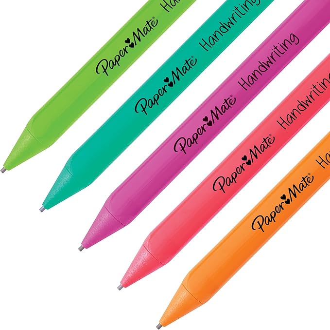 Paper Mate Handwriting Triangular Mechanical Pencil Set with Lead & Eraser Refills, 1.3mm, School Supplies, Office Supplies, Sketching Pencils, Drafting Pencil, Fun Barrel Colors, 8 Count (Pack of 2)