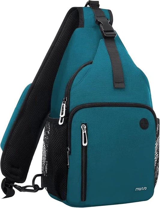 MOSISO Sling Backpack Bag, Crossbody Shoulder Bag Travel Hiking Daypack Chest Bag with Front Square Pocket&USB Charging Port