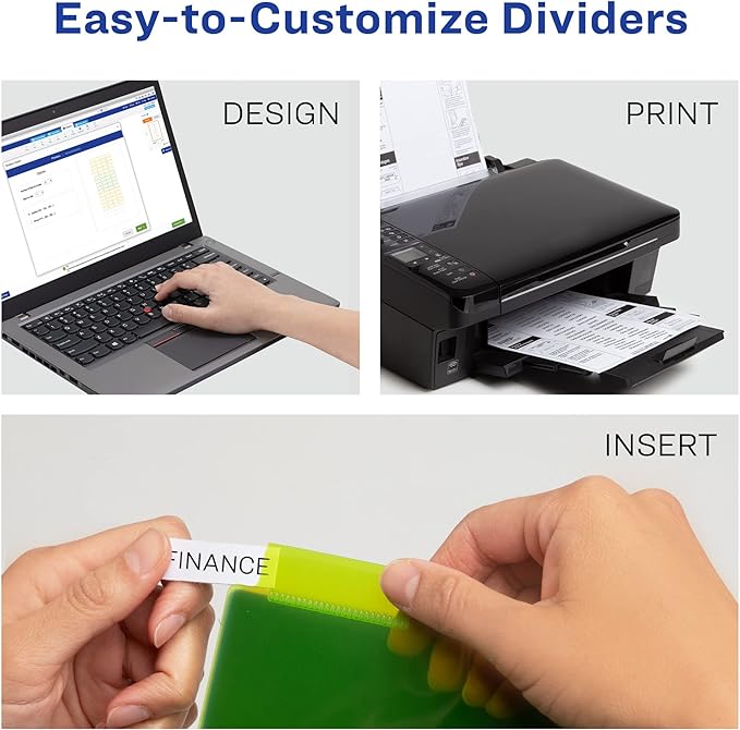 Avery Dividers for 3 Ring Binders, 8-Tab Plastic Binder Dividers Insertable Big Tabs, Multicolor, 1 Set (11901) (Pack of 3)