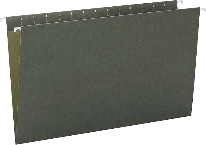 Smead Hanging File Folder, No Tabs, Legal Size, Standard Green, 25 per Box (64110)