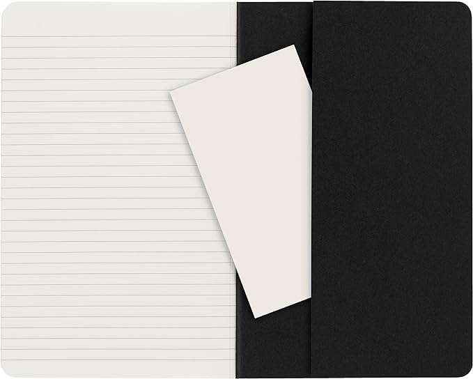 Moleskine Cahier Journal, Soft Cover, Large (5" x 8.25") Ruled/Lined, Black, 80 Pages (Set of 3)