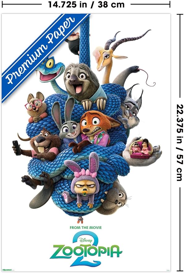 Disney Zootopia 2 (2025) - Group One Sheet Wall Poster, 22.4L" x 14.7W", Premium Unframed Version