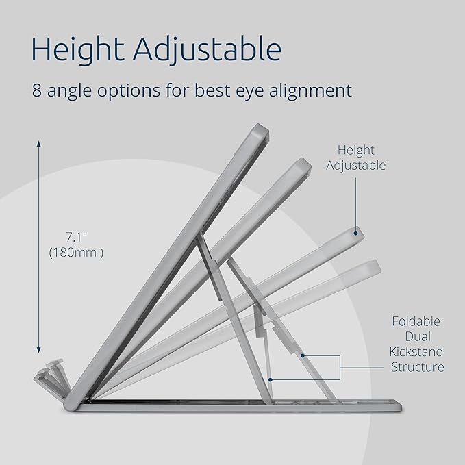 Kensington SmartFit Easy Riser Go Adjustable Ergonomic Laptop Riser and Cooling Stand for up to 14" Laptops (K50421WW)