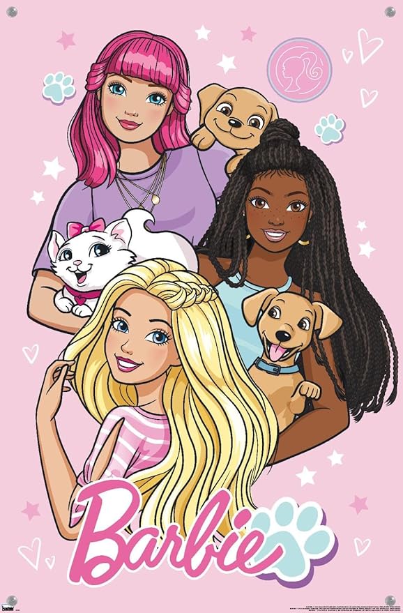 Trends International Mattel Barbie - Cute Wall Poster, 14.72" x 22.37", Premium Poster & Push Pin Bundle