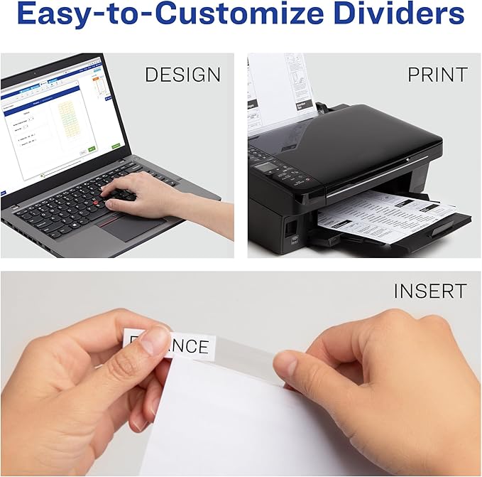 Avery Extra-Wide Big Tab Insertable Dividers for 3 Ring Binders, 5 Tab Set, White Paper, Clear Tabs, Works with Sheet Protectors, 1 Set (11221) (Pack of 5)