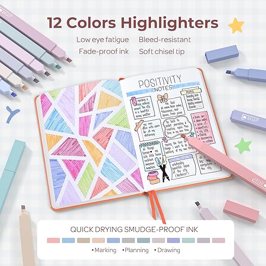 Nicpro Bible Journaling Kit, 76PCS Bible Study Supplies with Pen Case, Notes & Tabs, No Bleed Highlighter Pens, Bible Journal Accessories, Cute Spiral Notebook Stationary Set for Women Christian Gifts