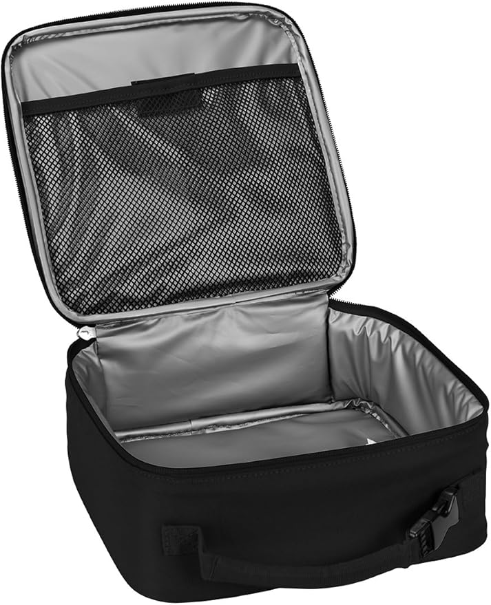 LEGO Lunch Bag, Durable and Insulated, with Mesh Pouch and Zip Compartment, Perfect for On-the-Go Meals, Black