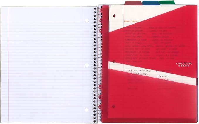 Five Star 2-Pocket Dividers, Tabbed, Colors Will Vary, 3 Pack (81210)