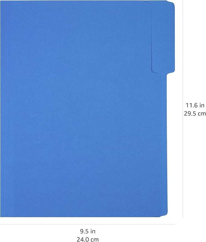 Amazon Basics 3 Tab Heavyweight Manila File Folders, Letter Size, Assorted Colors, Pack of 400