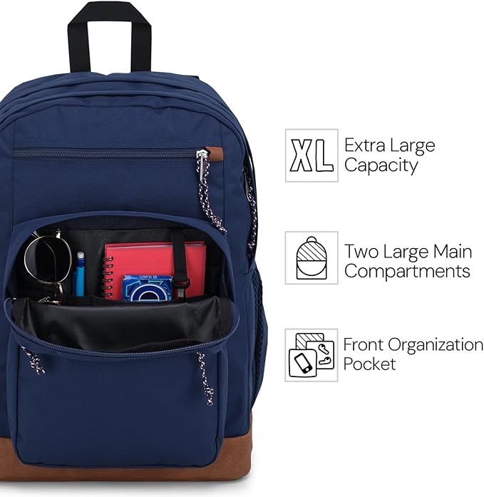 JanSport Cool Backpack, with 15-inch Laptop Sleeve - Large Computer Bag Rucksack with 2 Compartments, Ergonomic Straps, Grey Letterman