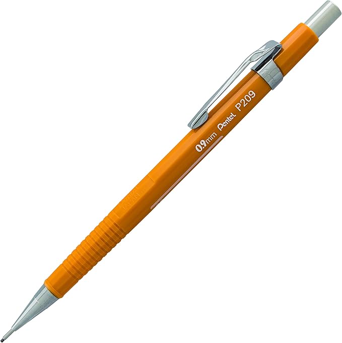 Pentel Sharp Mechanical Pencil, 0.9mm Lead Size, Yellow Barrel, Box of 12 Pencils (P209G)
