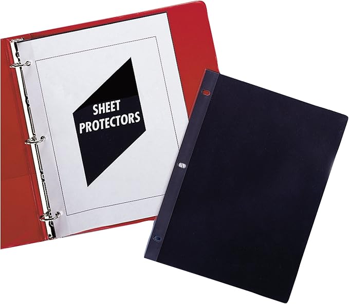 C-Line Traditional Standard Weight Poly Sheet Protectors, Clear, 8.5 x 11 Inches, 50 per Box (00032)