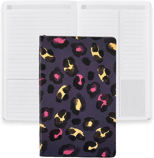 Erin Condren Print Softbound Productivity Notebook - 124 pages, 80 lb. of Premium Paper, College Ruled Lines, Checklist for List-Making - 5" x 8.25", Watercolor Leopard