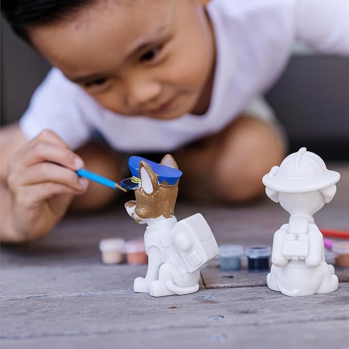 Melissa & Doug PAW Patrol Craft Kit - 3 Decorate Your Own Pup Figurines for Boys and Girls, PAW Patrol Painting Set, Activity for Birthday Parties, Ages 6+