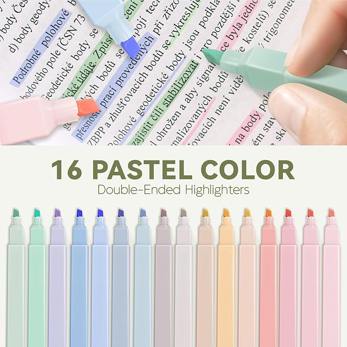 52 PCS Aesthetic School Supplies with Cute Pencil Case, Stationery Essentials with Pens Pencils and Pastel Highlighters Set, College Back to School Supplies for Teen Girls, Office Supplies - Green