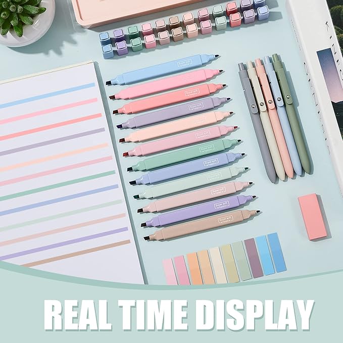 Jutom 38 Pcs Bible Journaling Study Kit for Women, Book Annotation Supplies with Highlighters Pens, Tabs, Sticky Notes, Markers for Christian Office Bible Study Supplies(Classic Color,Square)