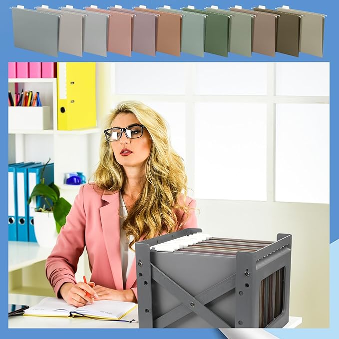 Yaomiao 24 Pcs 11.6 x 9 Inches Decorative Hanging File Folders with Tabs Letter Size File Organizer Multicolor Hanging Folders for Home Classroom Office School Supplies, 12 Color (Morandi Color)