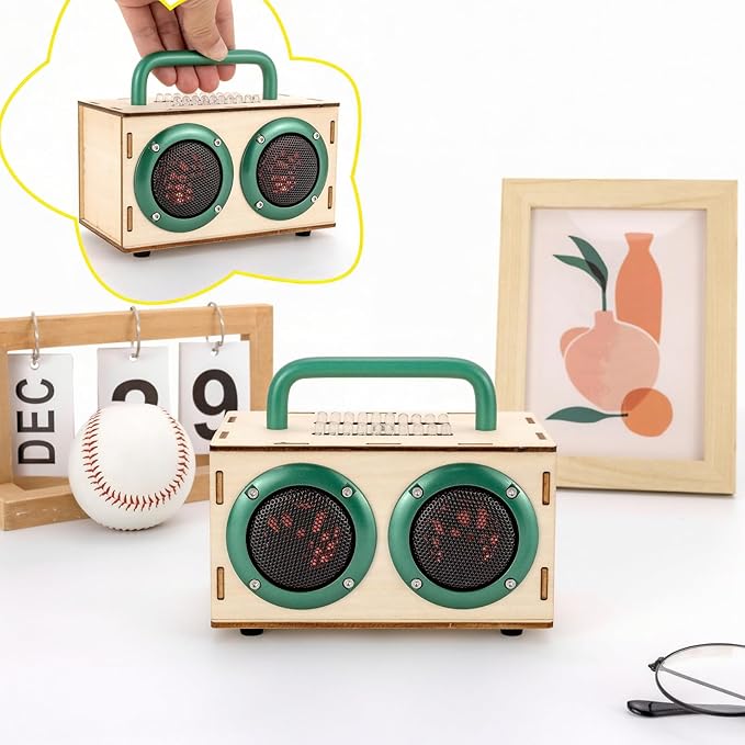 DIY Bluetooth Speaker Kit - STEM Projects for Kids & Adults Age 8-12-16, Build Portable Speaker with LED Light, Science Experiment Electronics Set, Birthday Gifts for 9 10 11 13 14 Year Old Boy & Girl