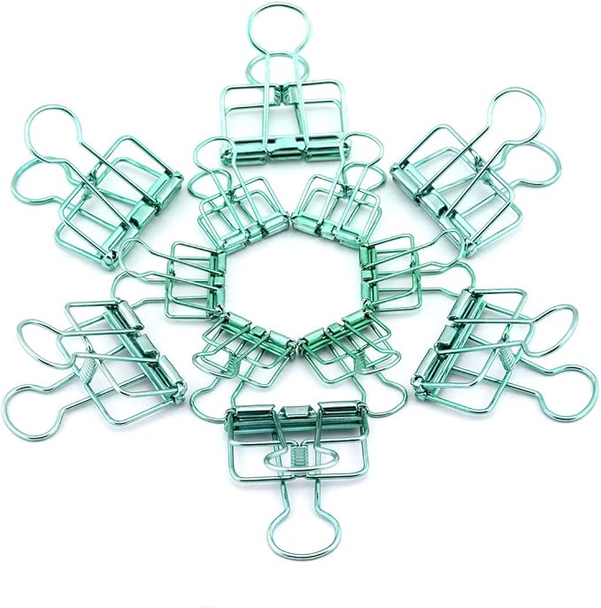 40-Pack Multi-purpose Metal Wire Binder Clip Set,20pcs 2.25 Inch & 20pcs 1.57 Inch Paper Metal Clips,for Home Office Supplier School Accessories - Green