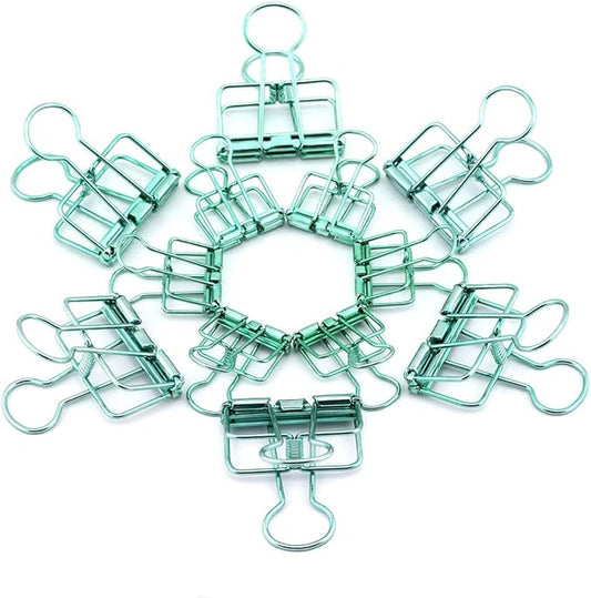 40-Pack Multi-purpose Metal Wire Binder Clip Set,20pcs 2.25 Inch & 20pcs 1.57 Inch Paper Metal Clips,for Home Office Supplier School Accessories - Green