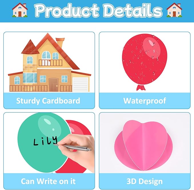 123Pcs Colorful Balloons Bulletin Board Set Mix Adventure Balloon Cloud Cutout Borders Name Tags Decoration Set Classroom Back to School Blackboard Decorations for Preschool Kindergarten Elementary