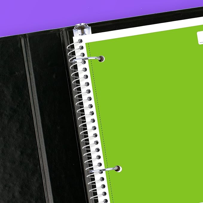 Mead Spiral Notebook, 1 Subject, Wide Ruled Paper, 8" x 10-1/2", 70 Sheets, Selected Colors Will Vary, 6 Pack (930267)