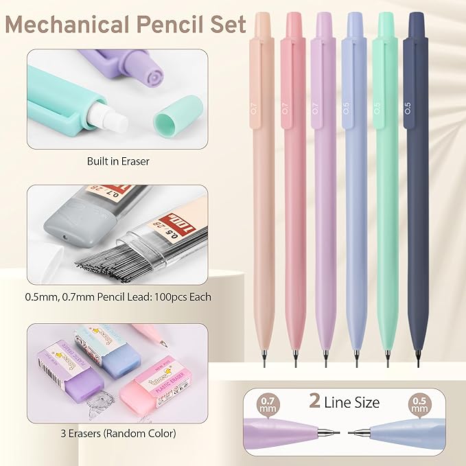 62PCS Aesthetic Stationery Set with Pencil Case, No Bleed Highlighters, Gel & Erasable Pens, Mechanical Pencils, Refills, Cute Supplies for Note Taking, Journaling & Bible Study, Green