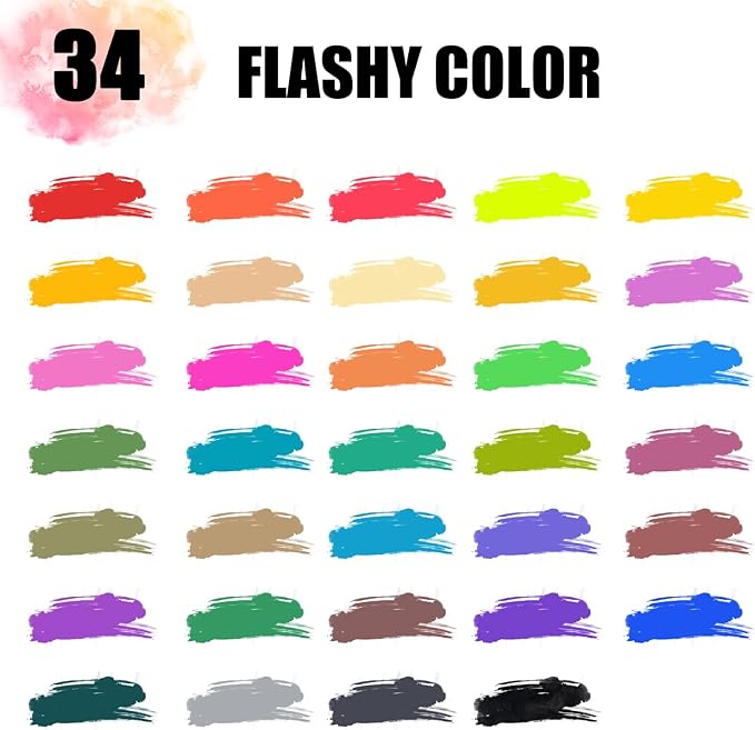 Dual Brush Marker Pens,34 Colored Markers,Fine Point and Brush Tip for Adult Coloring Books Bullet Journals Planners,Note Taking Coloring Writing
