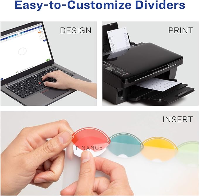 Avery Insertable Style Edge Plastic Mini Dividers for 3 Ring Binders, 5.5" x 8.5", 5-Tab Sets, Multicolor, 4 Binder Divider Sets (21118) |(Pack of 6)