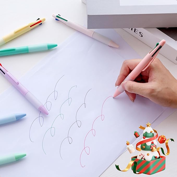 Multicolor Ball Point Pens 4-in-1 Colored Pens (1.0mm) Assorted Inks 4-Color Ballpoint Pen (8 pack)
